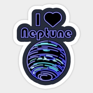 Electric Solar System I Love Neptune Sticker